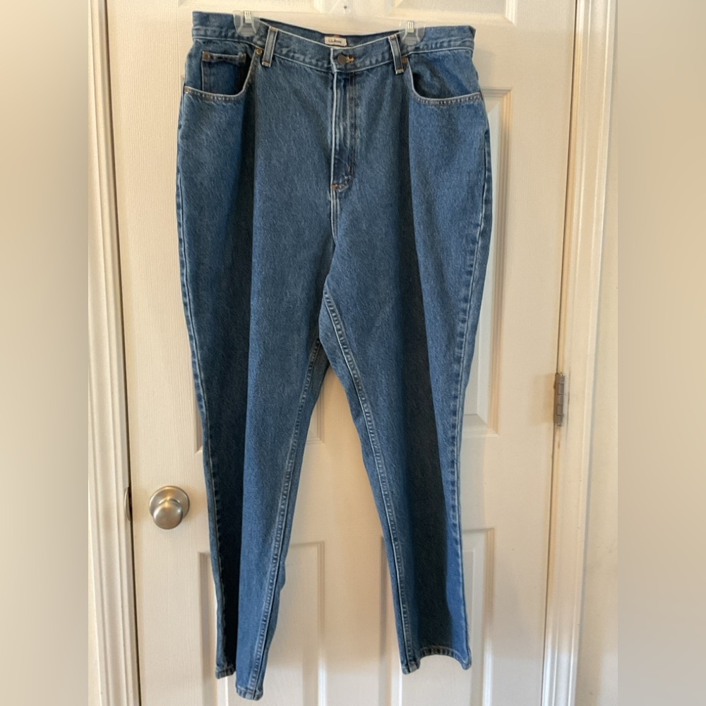 LL Bean Womens Original Relaxed Fix Blue Size 18W R Jeans